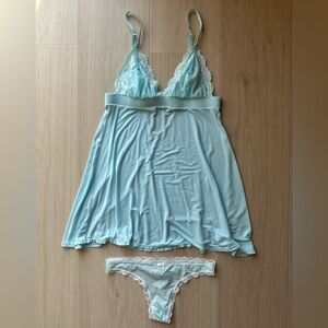 Betsey Johnson Jezebel Bride Set Women’s M Tiffany Blue Lace Bridal